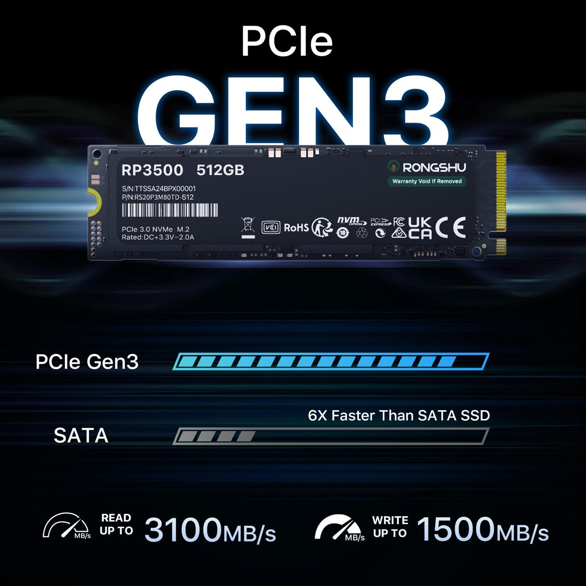 512GB NVMe M.2 PCIe Gen 3×4 Internal SSD C8888