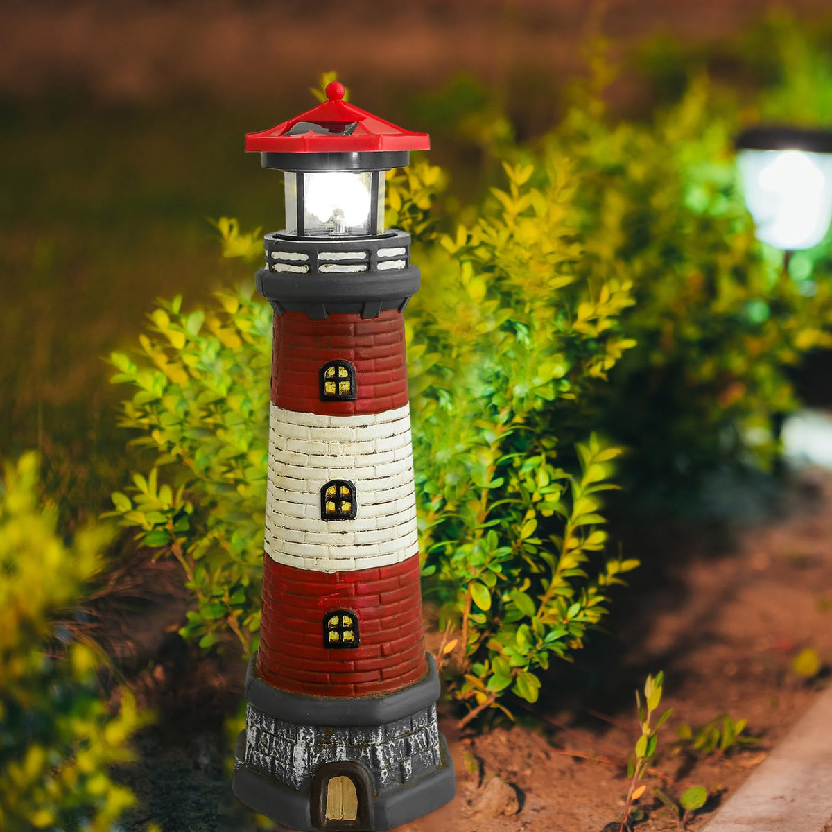 Solar Lighthouse Statue 14.76 Inch O9632