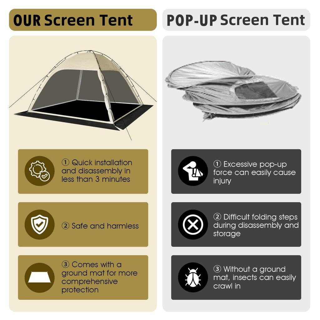 10'x10' Screen Tent with Removable Floor and Mosquito Netting F52538
