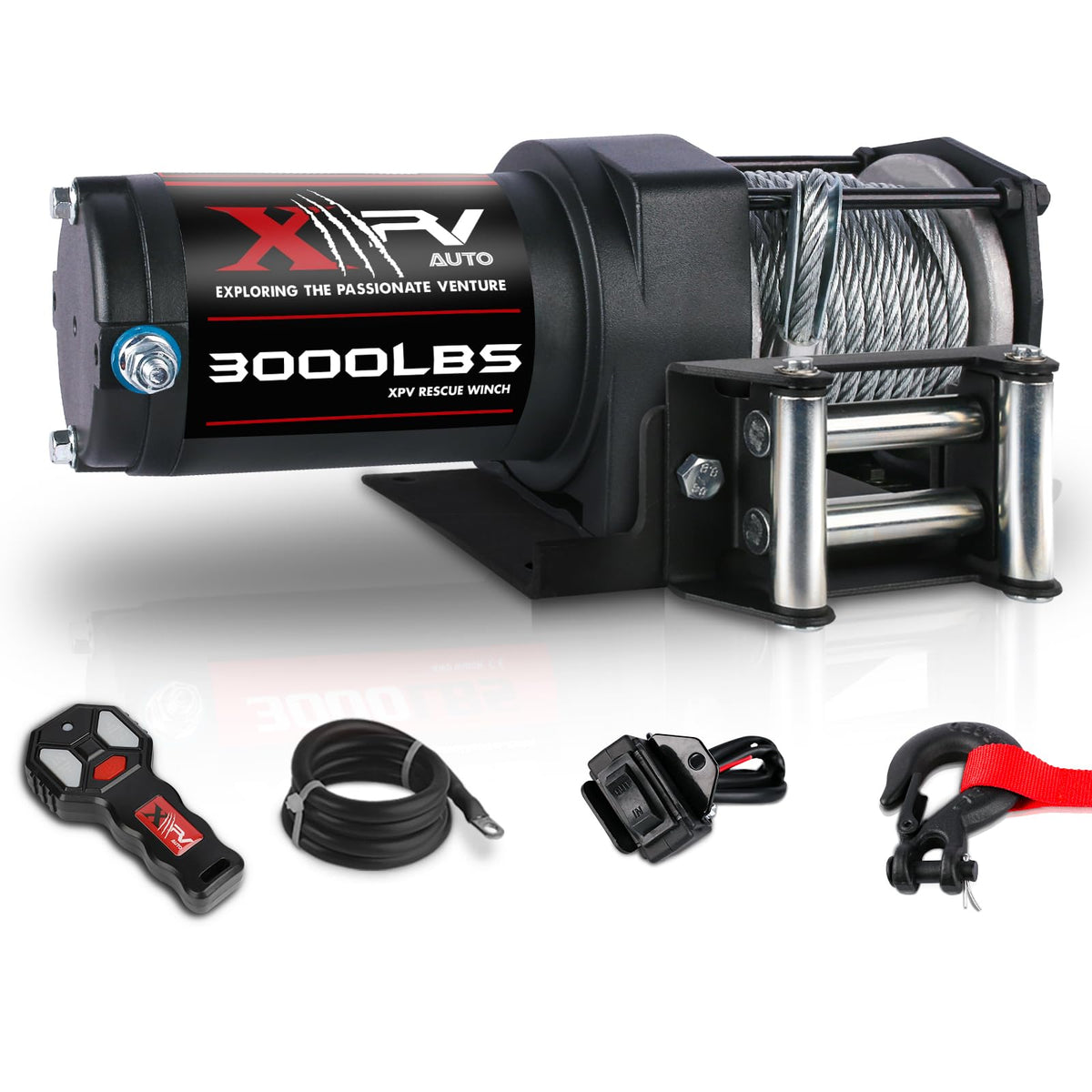 3000 lb 12V DC Electric Winch with Wireless Remote and Corded Control G31927