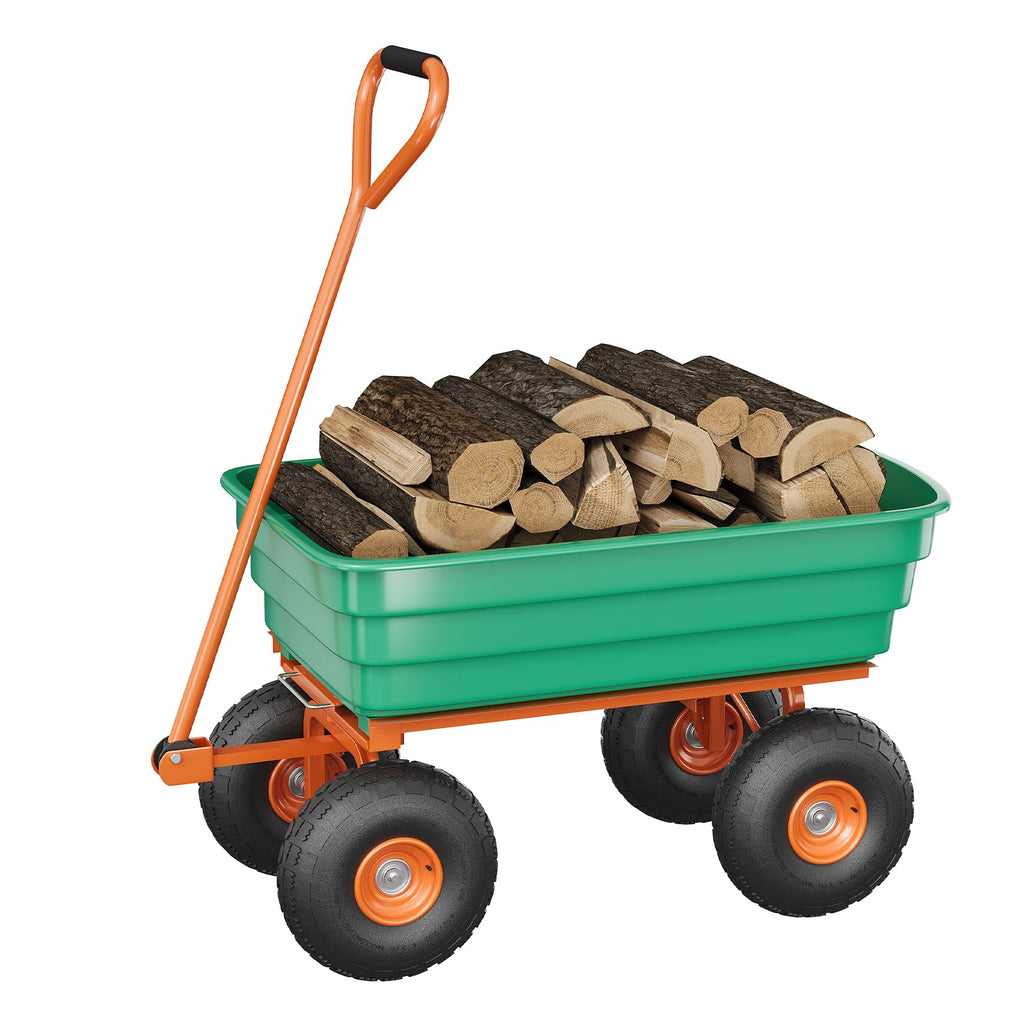 Heavy Duty 4 Cu Ft 1200Lbs Utility Wagon with 10" No-Flat Tires Y76319