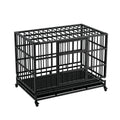 48" Metal Dog Crate with Tray & Wheels I317316