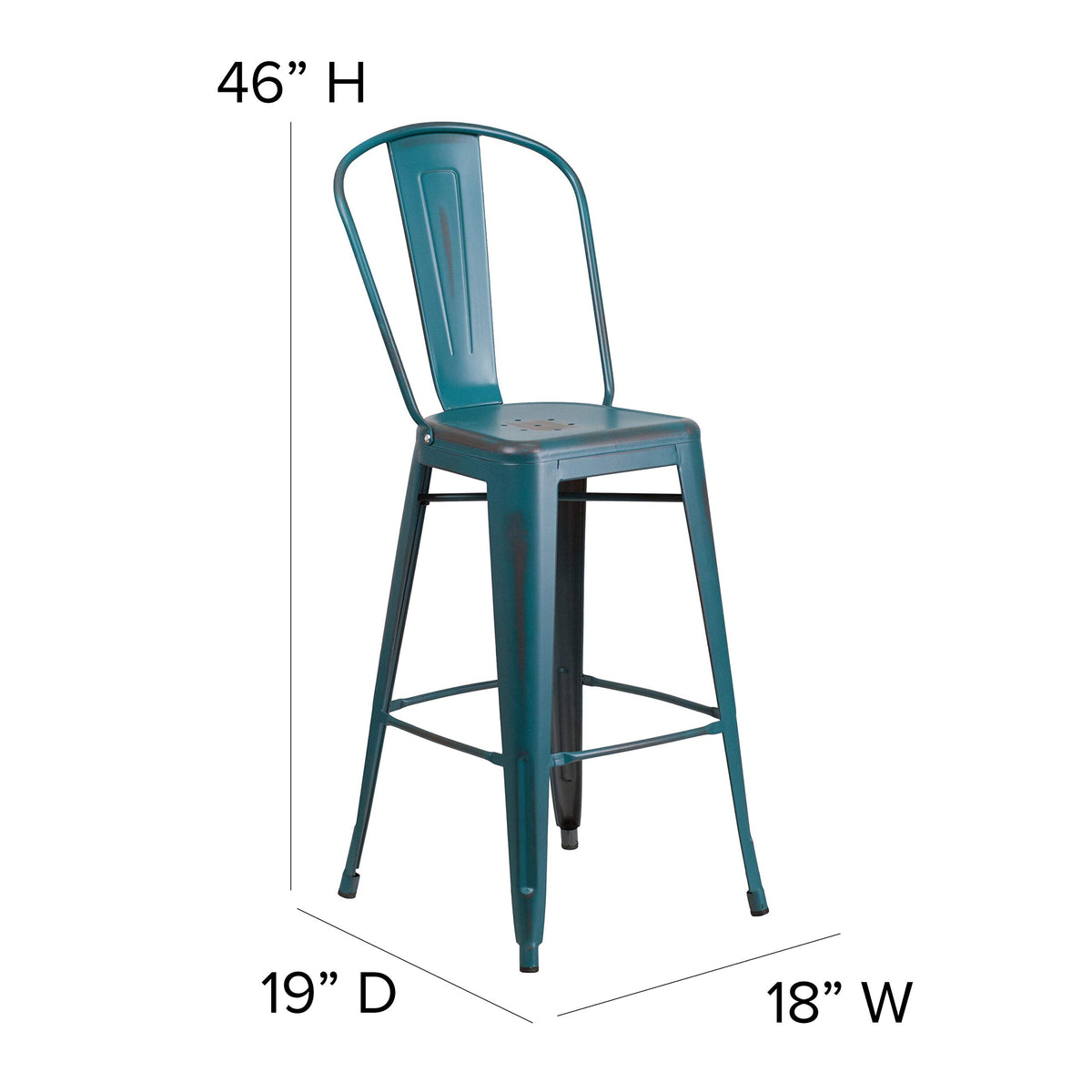 30" Metal Counter Stool with Footrest S55245