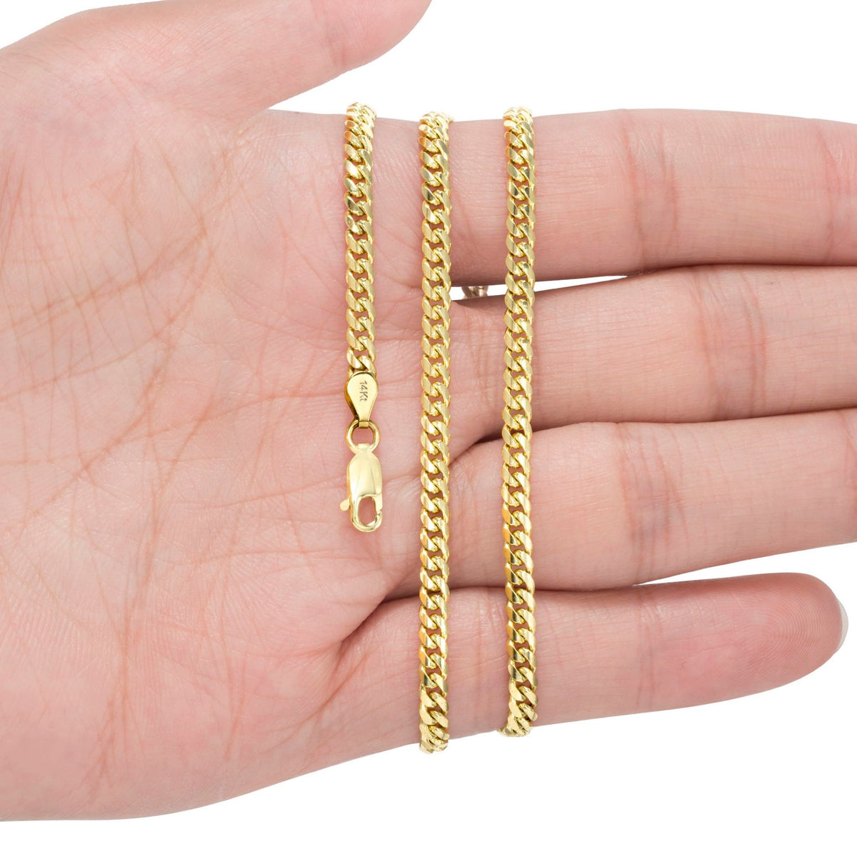 14K Yellow Gold Cuban Link Chain Necklace D463