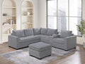 Light Gray Corduroy 4pc Sectional Sofa Set Y390