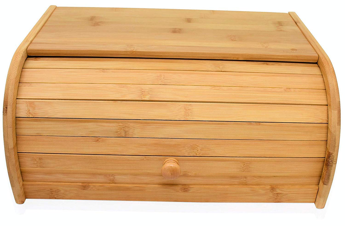 Natural Bamboo Roll Top Bread Box B13675