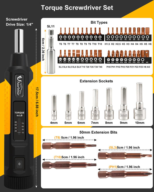 10-80 in.lb Torque Screwdriver Set J836978