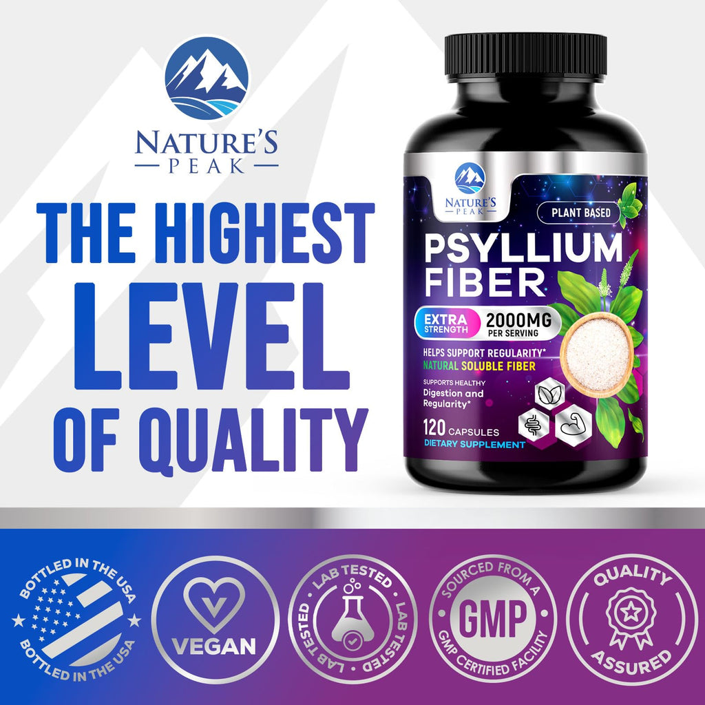 Psyllium Husk Capsules 2000mg 120 Capsules M3609