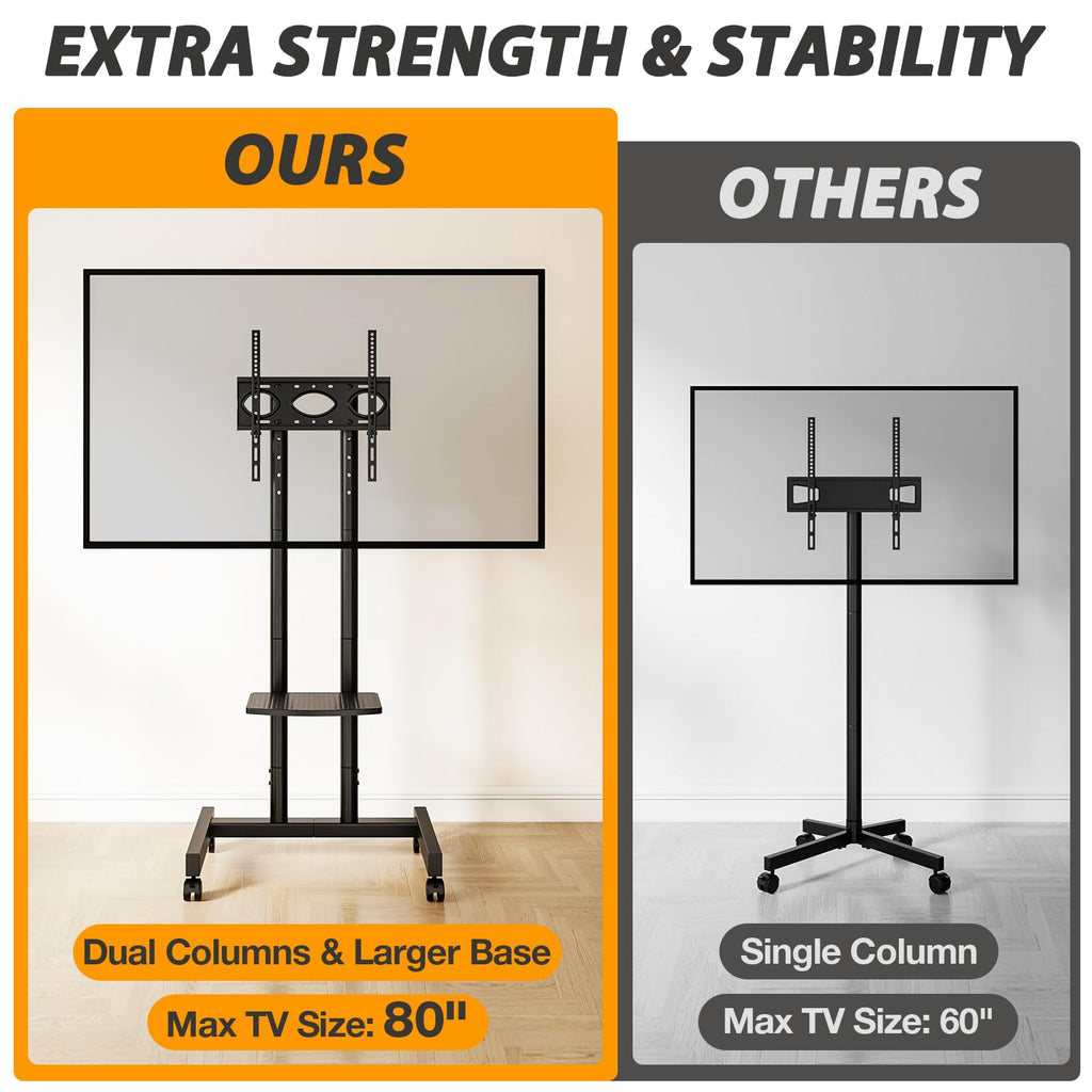 Heavy Duty Rolling TV Stand for 27-80 inch TVs S4101
