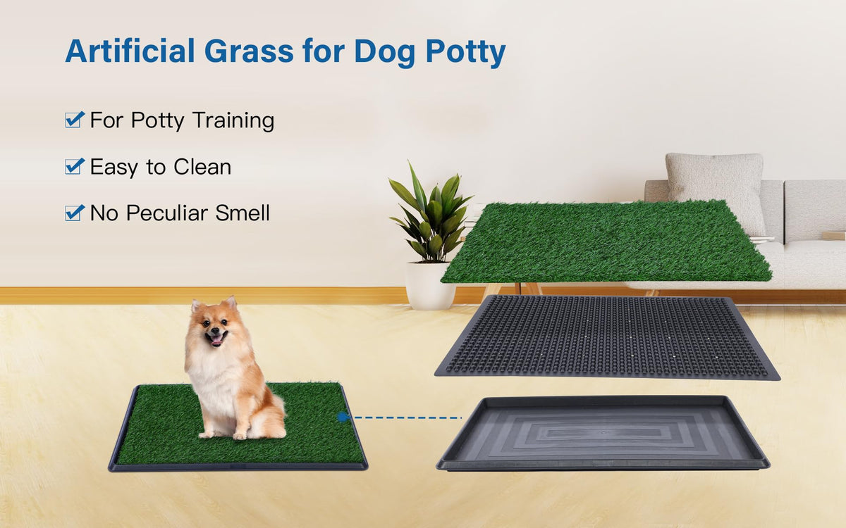20"x25" Artificial Grass Dog Potty Pad with Tray Z945125