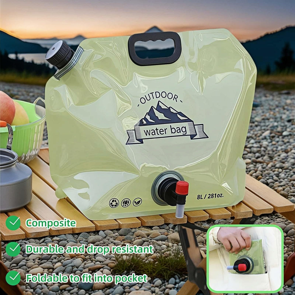 8L Collapsible BPA-Free Water Jug with Adjustable Faucet H10058