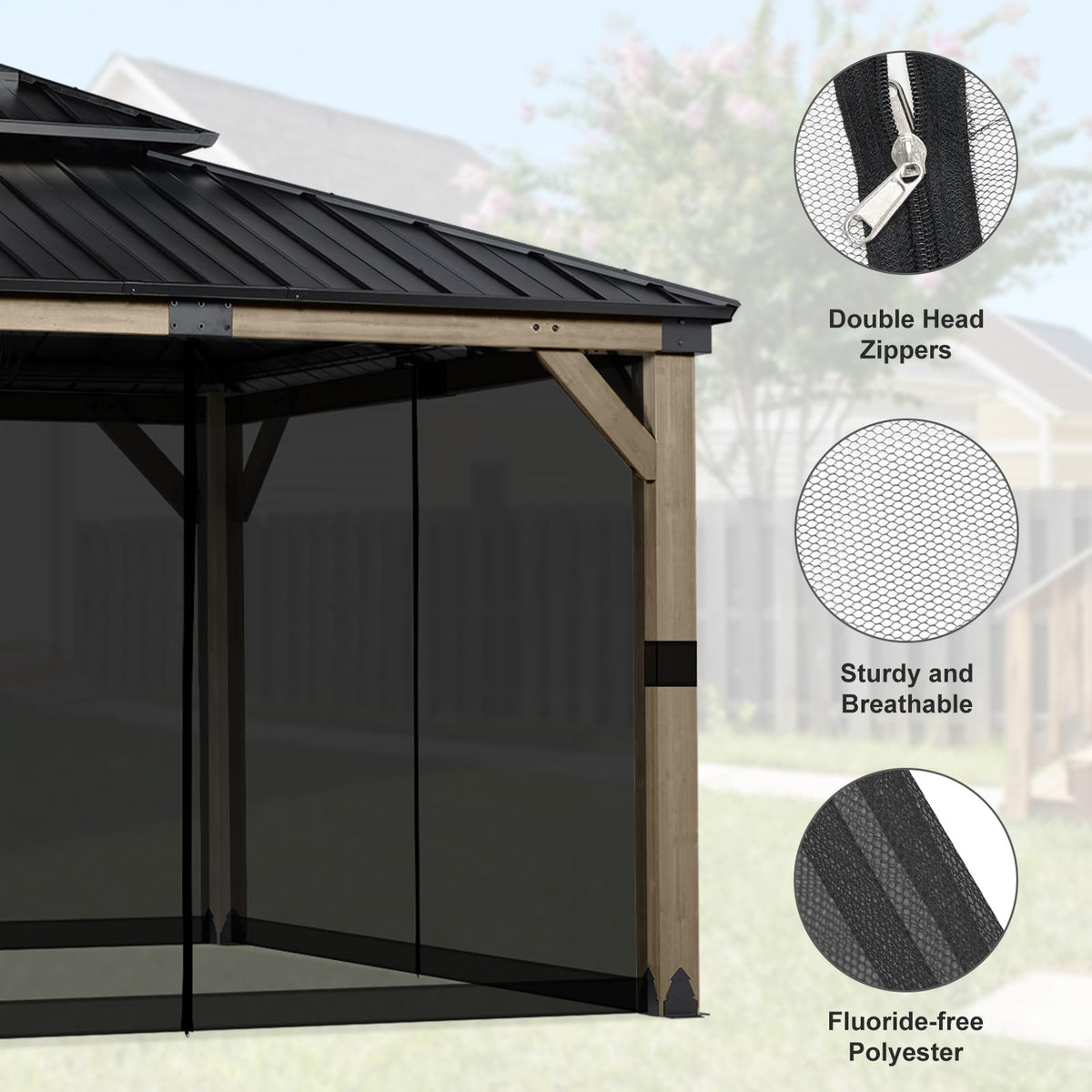 10'x10' 4-Panel Polyester Mesh Netting U96172