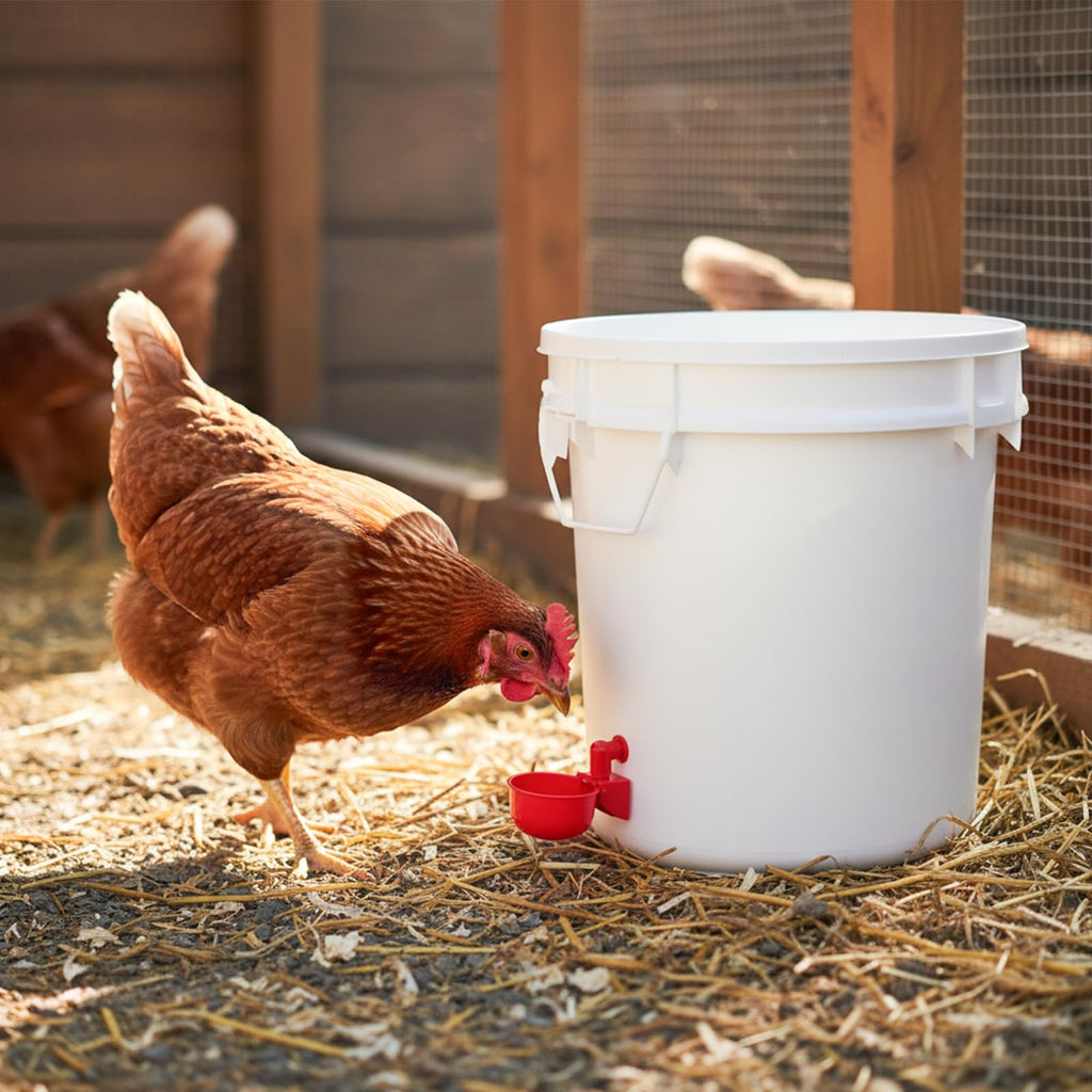 Automatic Chicken Waterer Cups 24-Pack Poultry Drinker with Hole Saw Q12011