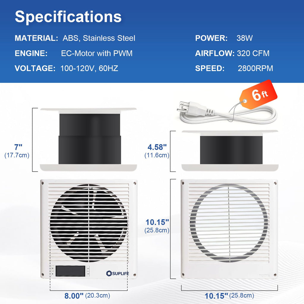 8" Reversible Through Wall Fan with Remote B43787