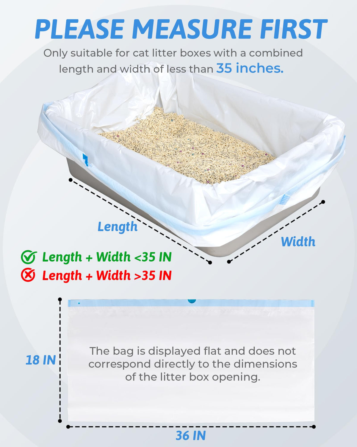 36" x 18" Heavy-Duty Cat Litter Box Liners R325773