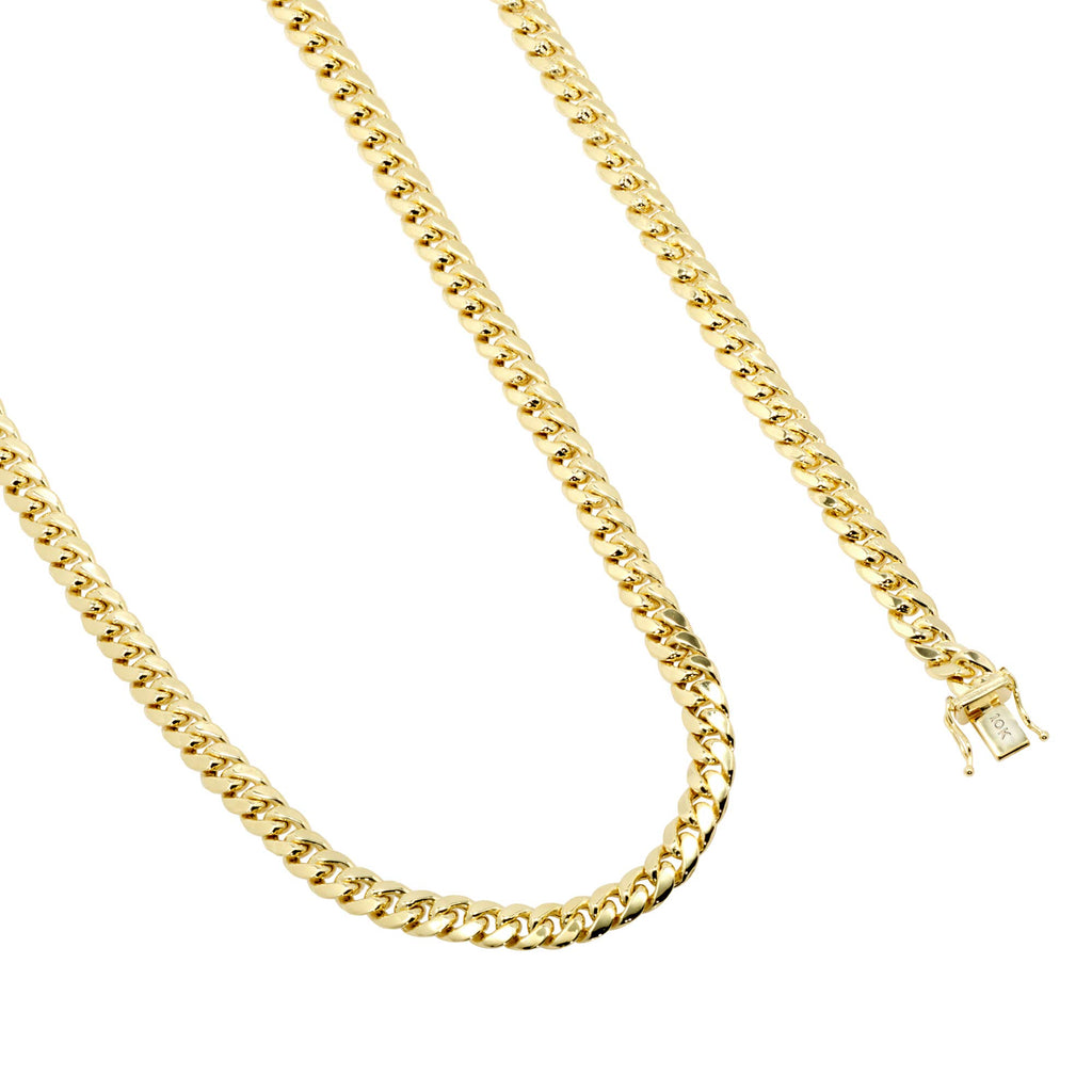 10k Yellow Gold Cuban Link Chain Necklace W263310