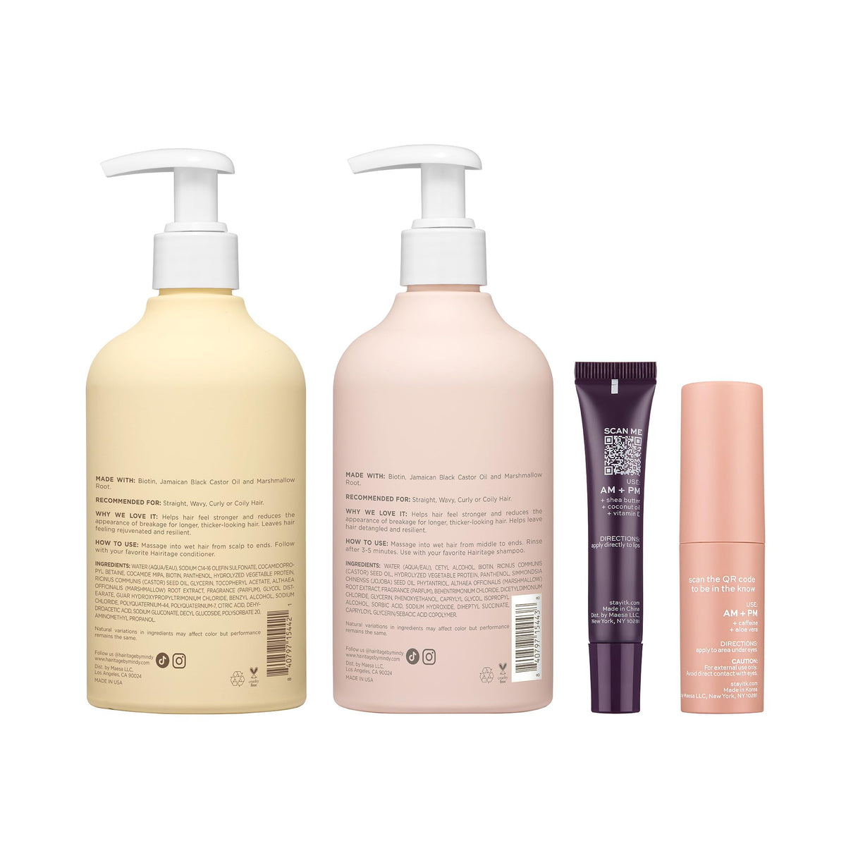 Biotin Castor Oil Shampoo & Conditioner, Eye Stick + Shea Butter Lip Balm P14526