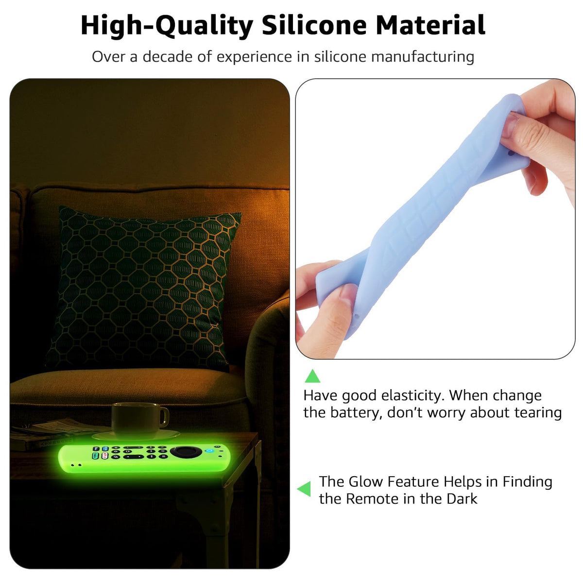 Silicone Remote Cover Glow in The Dark with Lanyard U37485