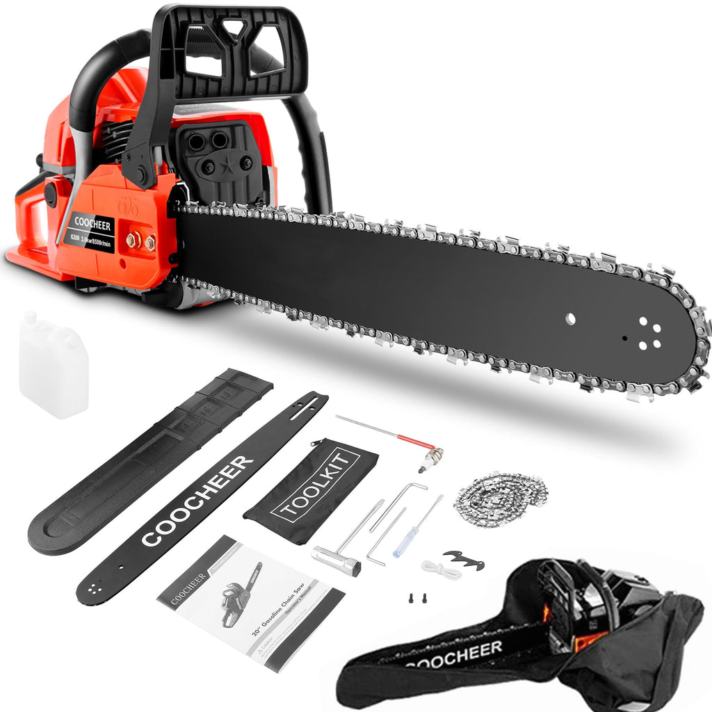 62CC 20 Inch 2-Cycle Gas Chainsaw with Carrying Bag T575