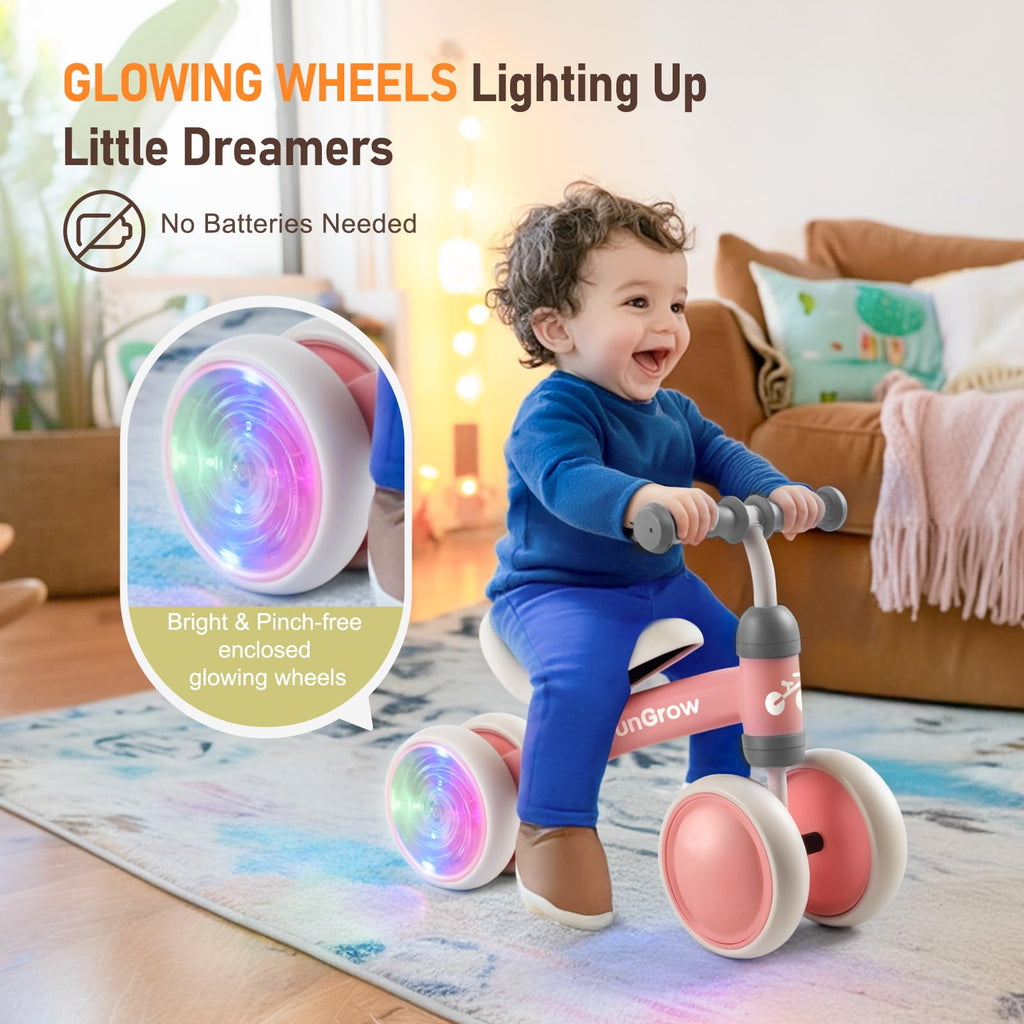 Baby Balance Bike with 4 Silent Wheels & Soft Seat U102
