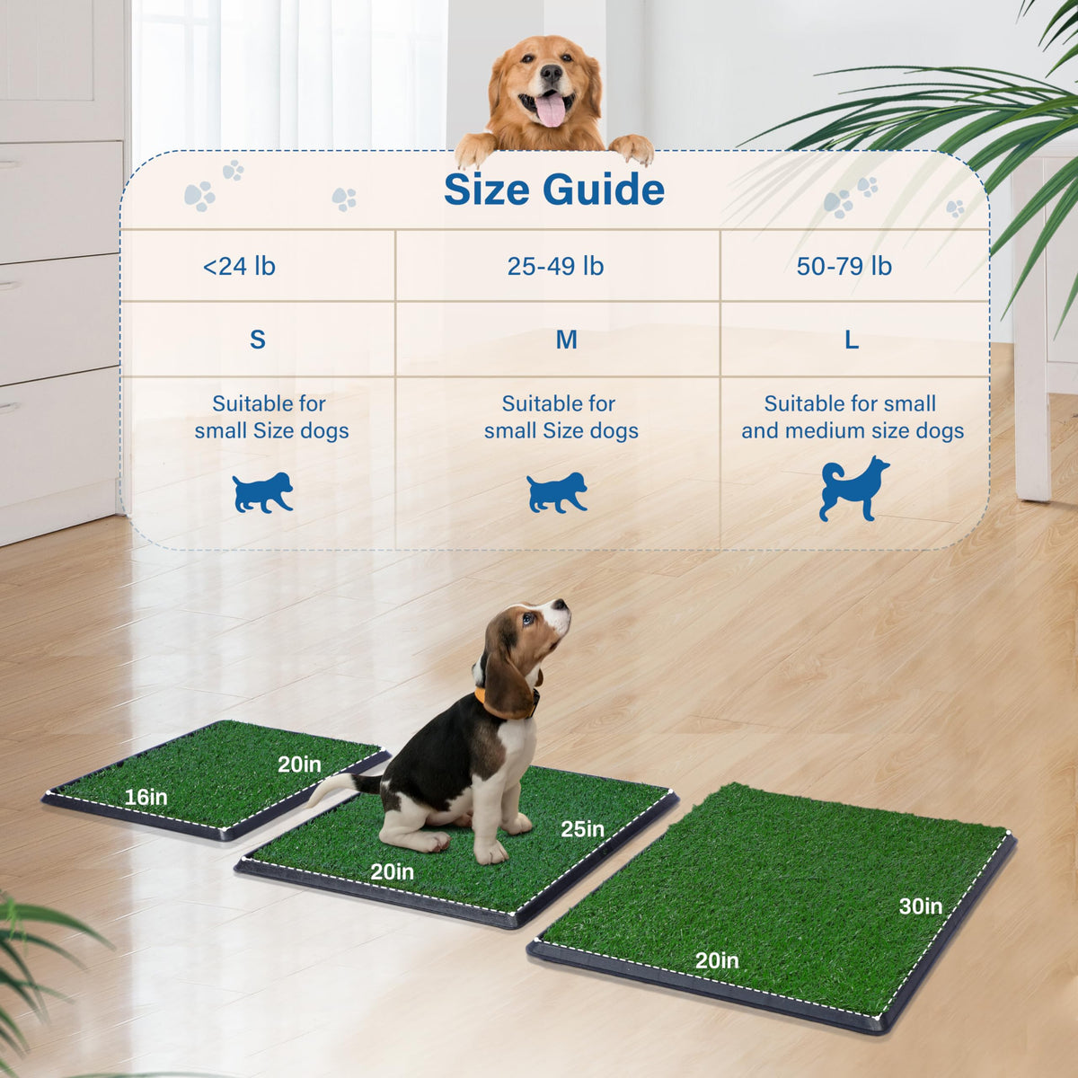 20"x25" Artificial Grass Dog Potty Pad with Tray Z945125