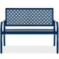 Peacock Blue 2-Person Metal Steel Outdoor Bench M855