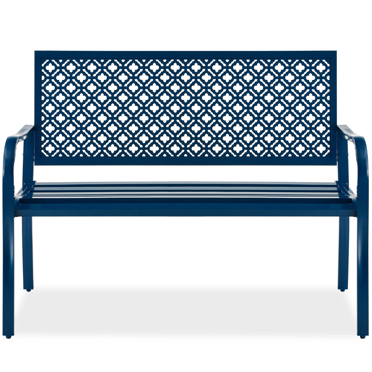 Peacock Blue 2-Person Metal Steel Outdoor Bench M855