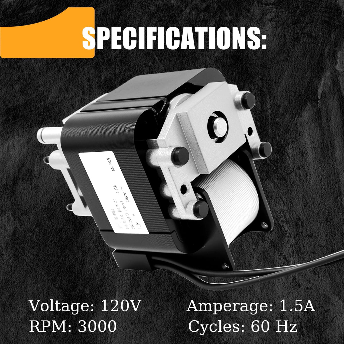 Vent Fan Motor 1.5A 120V 3000rpm W897103