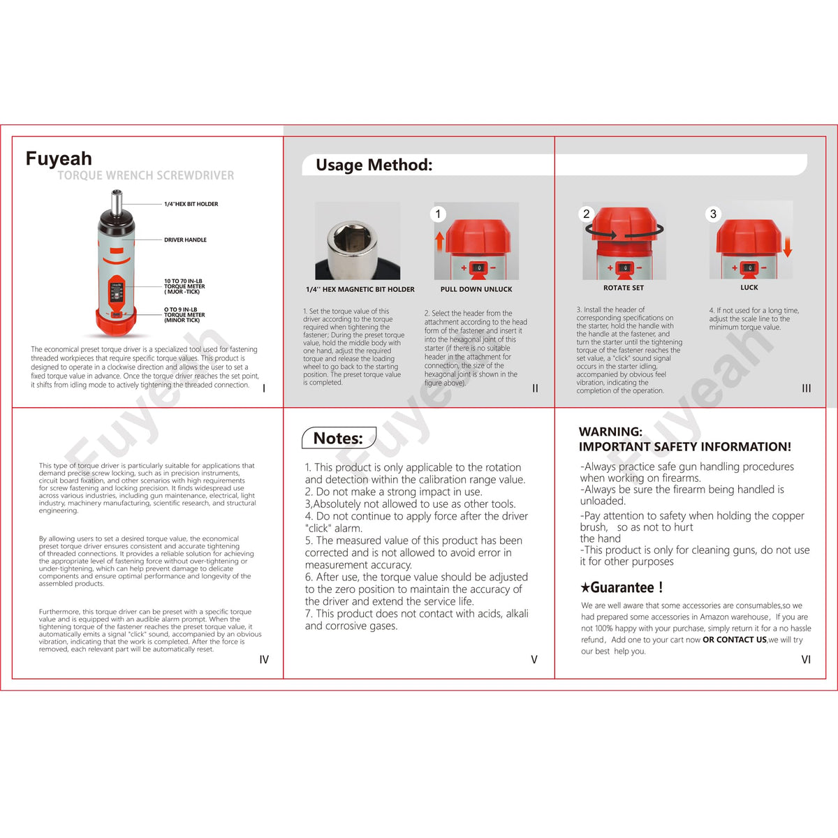 Torque Screwdriver Set 7.91 N·m 1/4" Drive with 40 S2 Bits D910