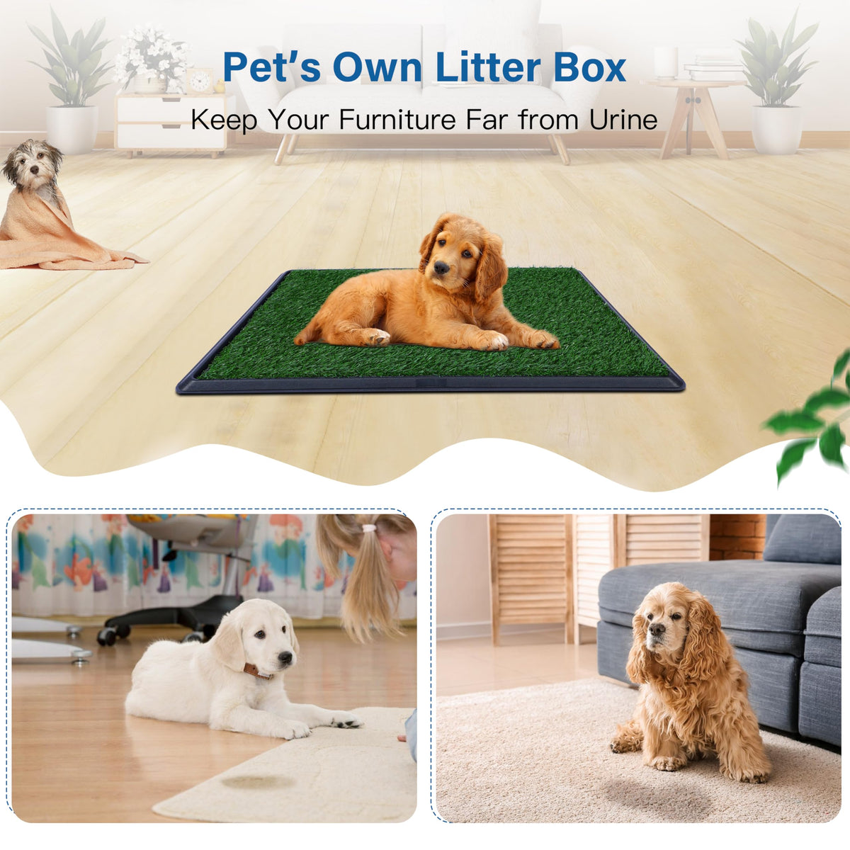 20"x25" Artificial Grass Dog Potty Pad with Tray Z945125