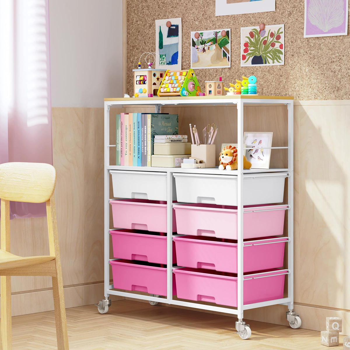 Rolling Storage Cart with 8 Drawers H4530