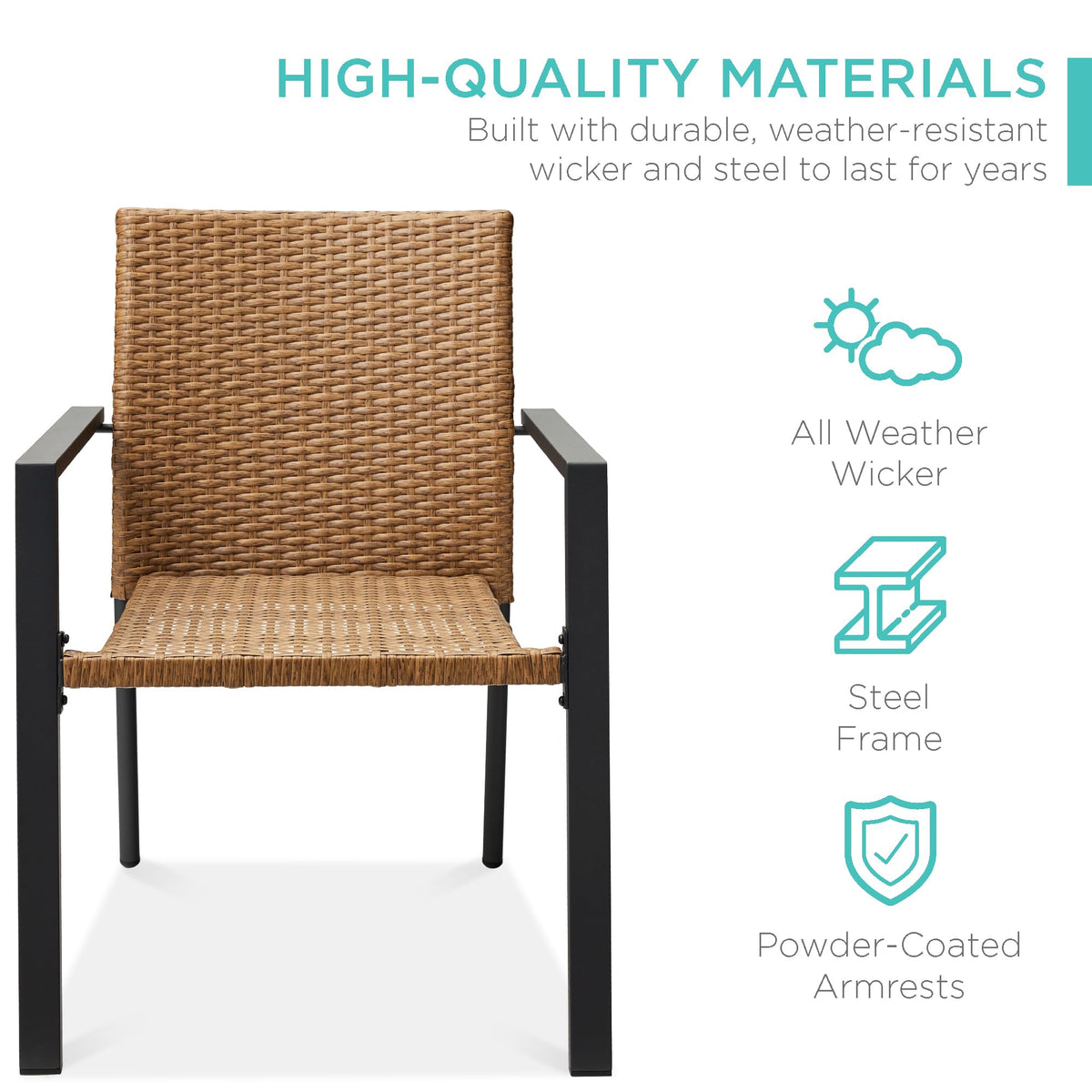 Set of 2 Stackable Outdoor Wicker Dining Chairs N494
