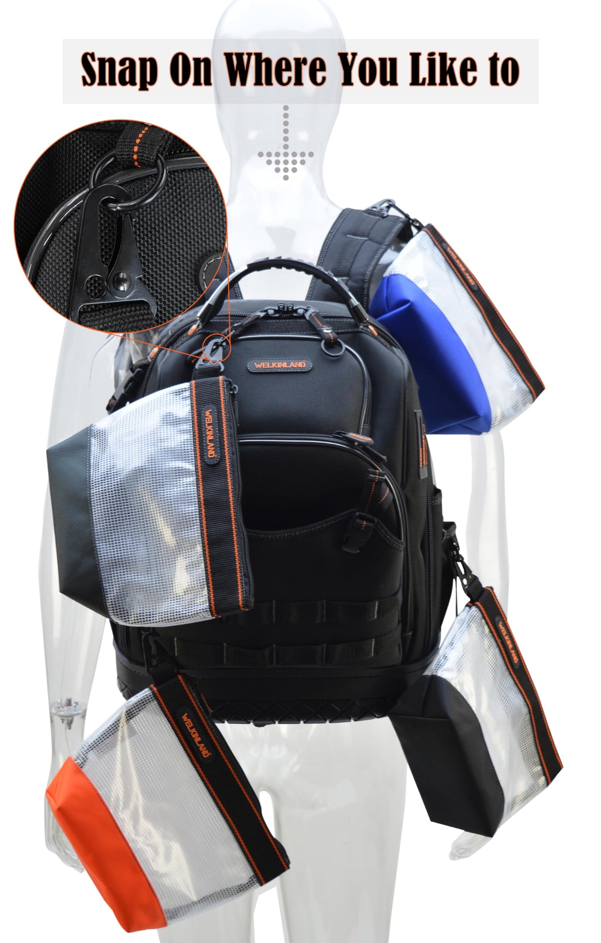 10-Inch Clear 4-Pack Zippered Tool Pouch S6289