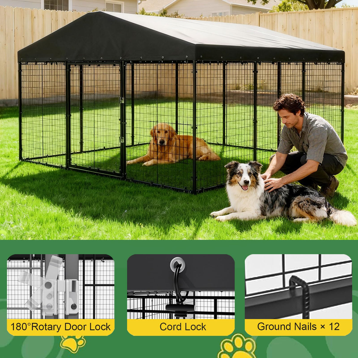 10 x 10 x 6 FT Outdoor Dog Kennel Q739