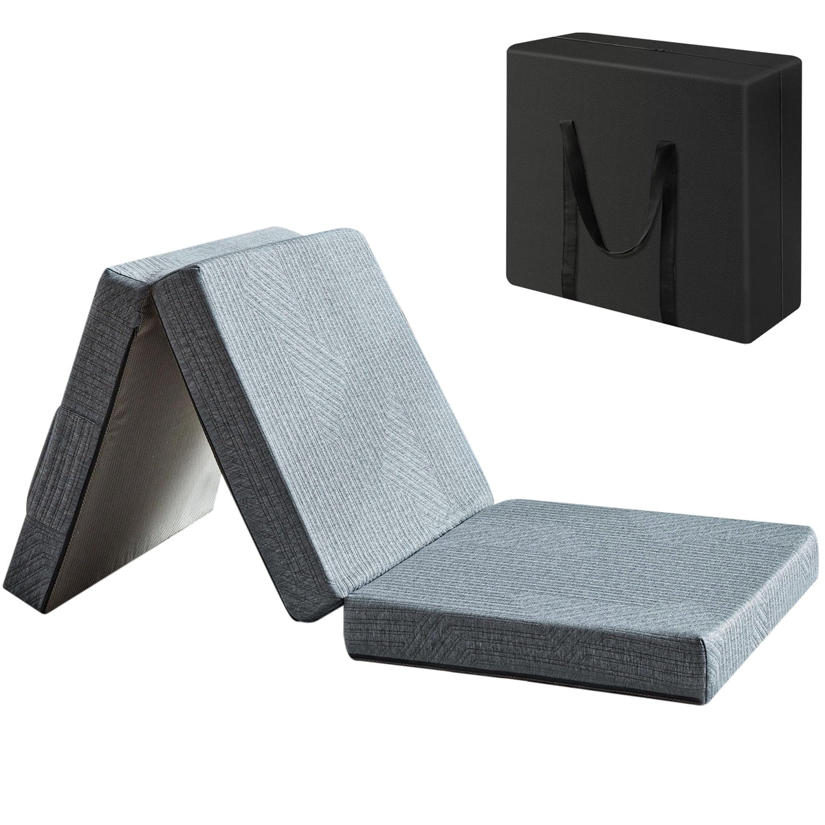 3.95" Memory Foam Topper Queen Size Foldable Floor Mat J936897