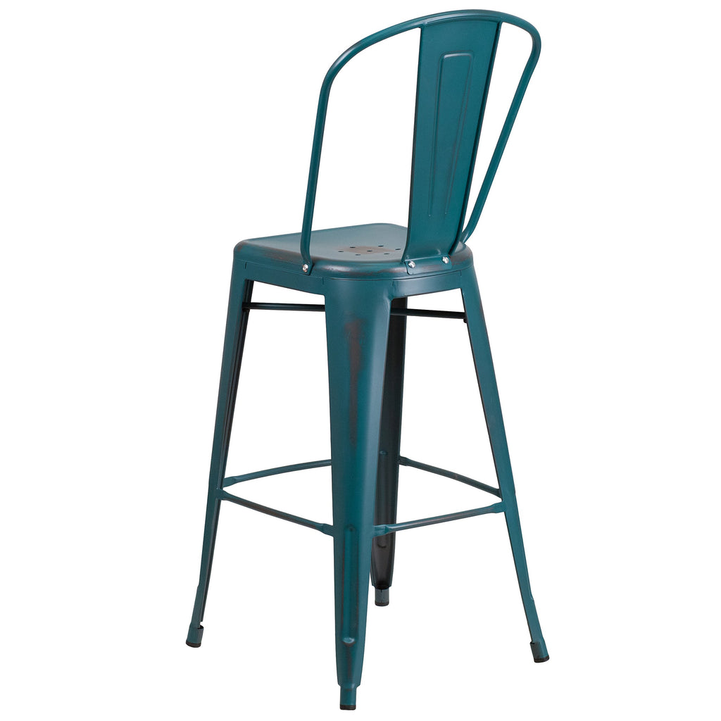 30" Metal Counter Stool with Footrest S55245
