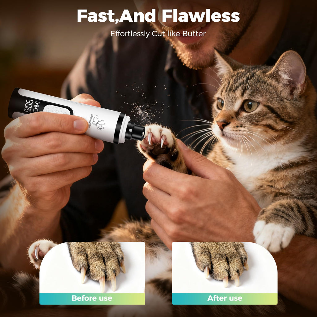 Silent Cordless Dog Nail Grinder with 3 Adjustable Speeds F7537