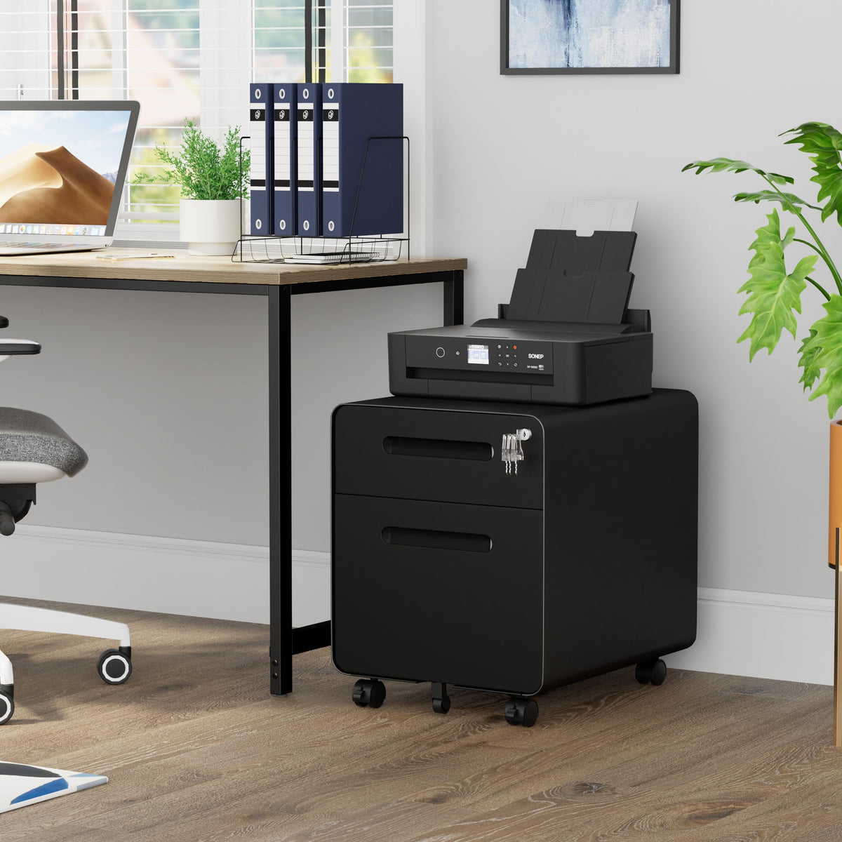 2 Drawer Mobile File Cabinet with Lock O92999