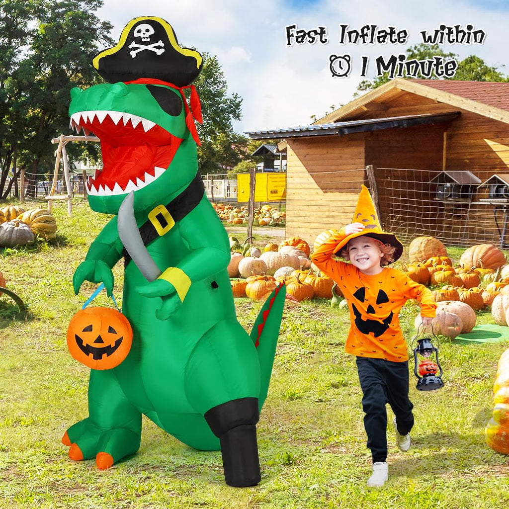 7 FT Halloween Inflatable Dinosaur with Built-in LEDs Y109