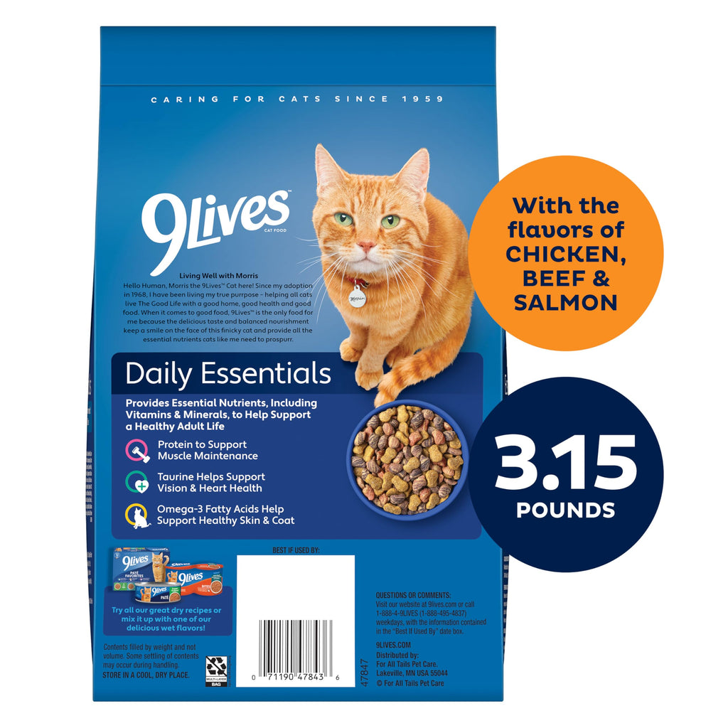 Chicken Beef Salmon Dry Cat Food 3.15 lb. Bag C206735