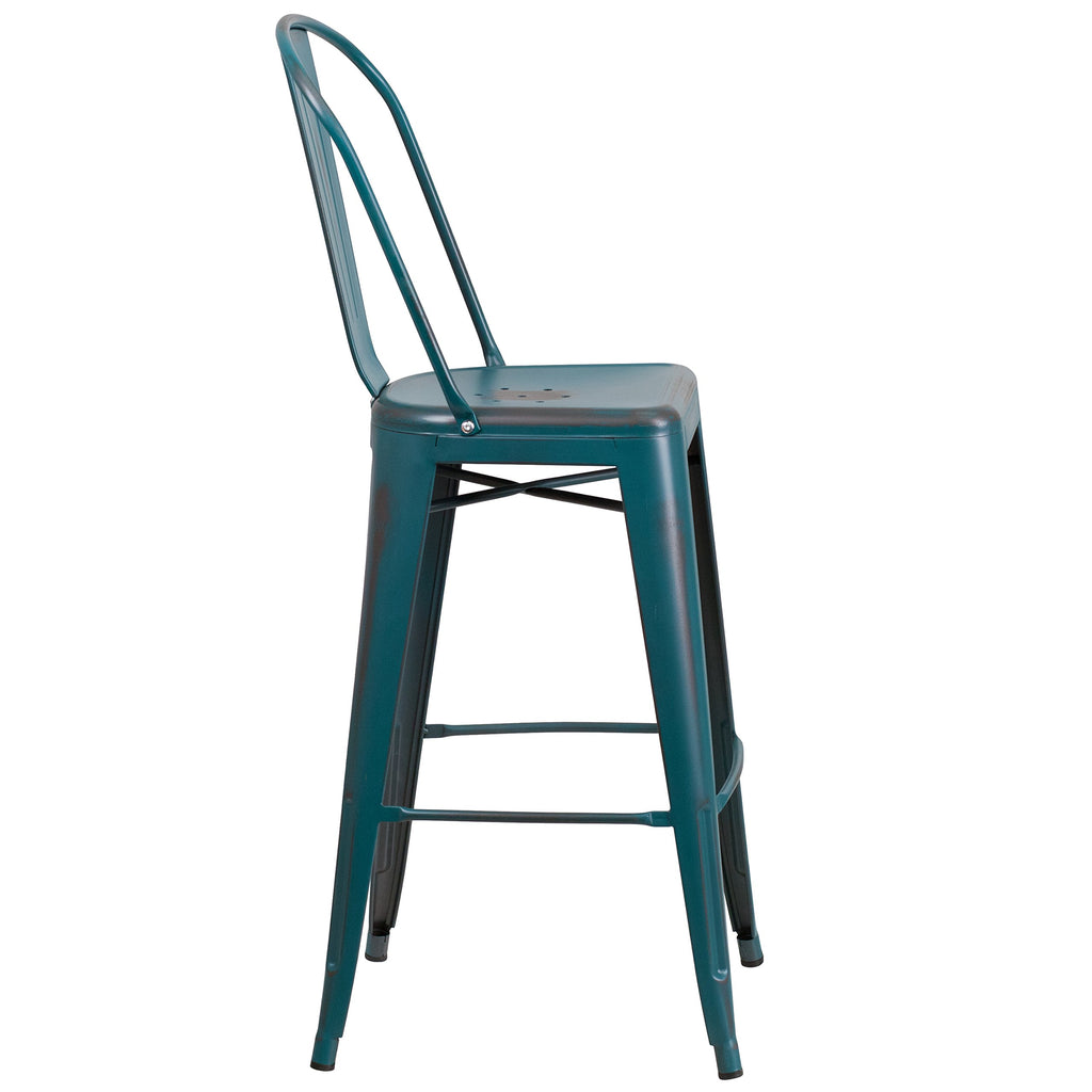 30" Metal Counter Stool with Footrest S55245