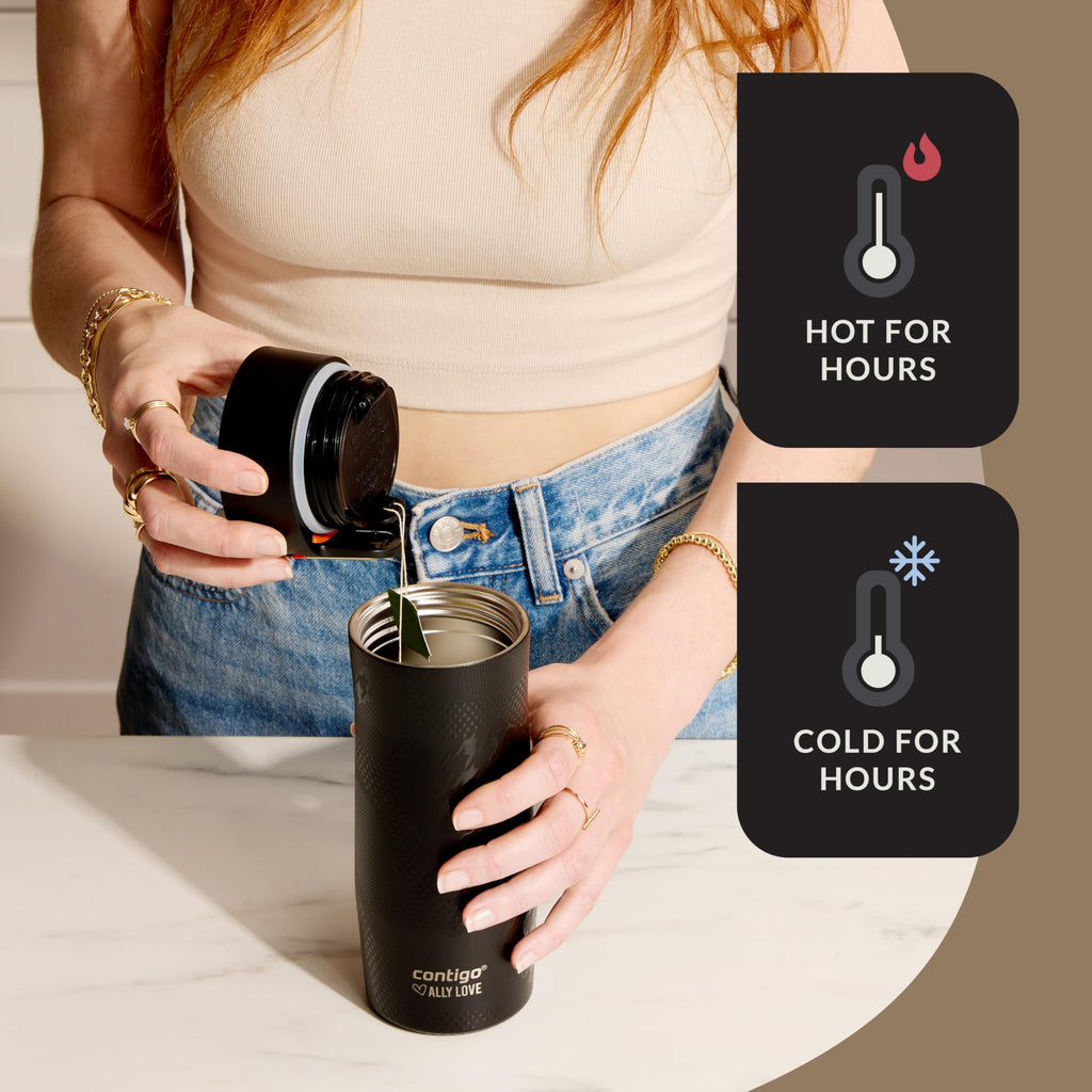 Stainless Steel Vacuum-Insulated Travel Mug with Autoseal and Easy Clean Lid, 16oz Q34649