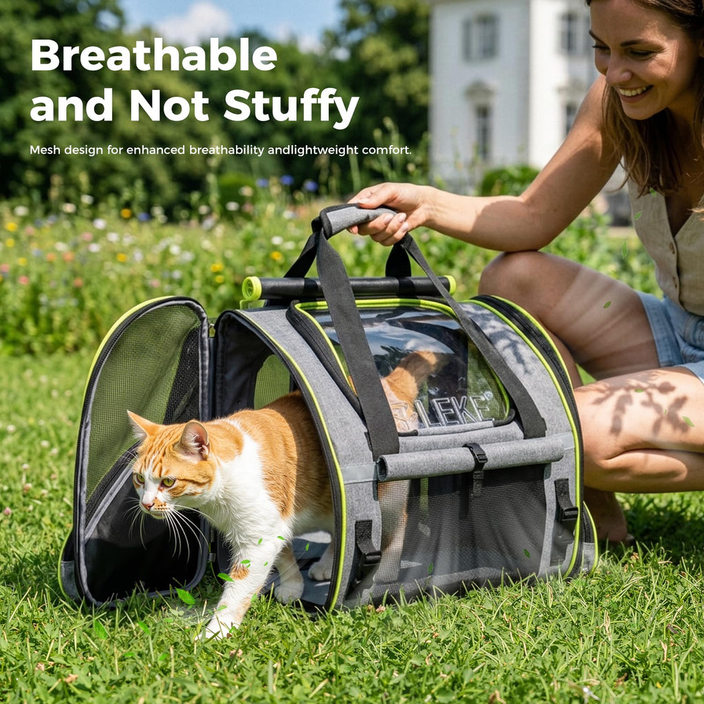 Expandable Cat Backpack Carrier for Cats and Small Dogs up to 18 lbs Grey O8031