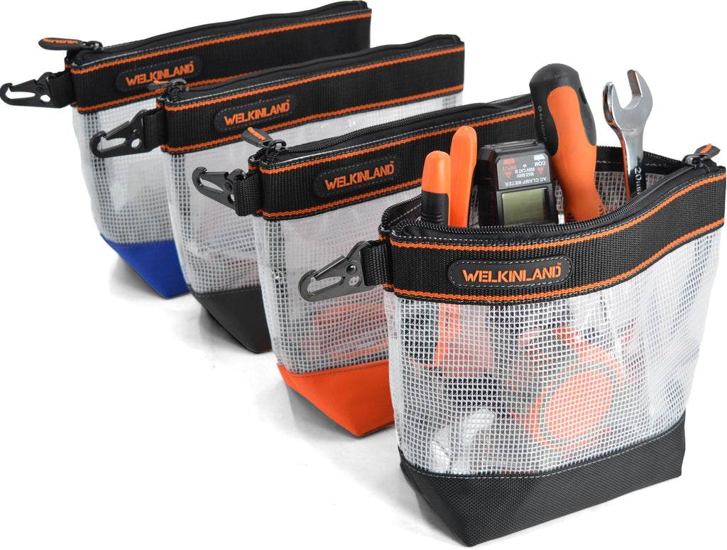 10-Inch Clear 4-Pack Zippered Tool Pouch S6289
