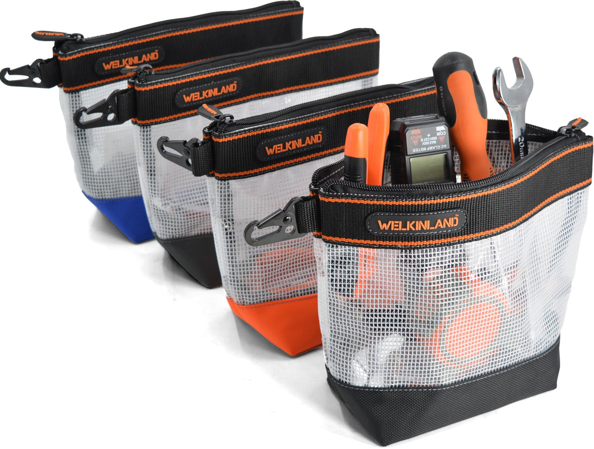 10-Inch Clear 4-Pack Zippered Tool Pouch S6289