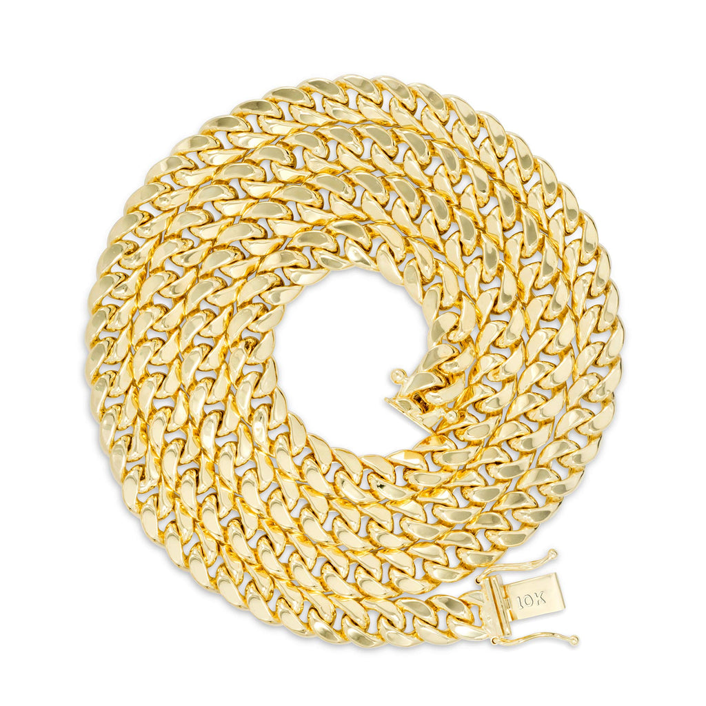 10k Yellow Gold Cuban Link Chain Necklace W263310