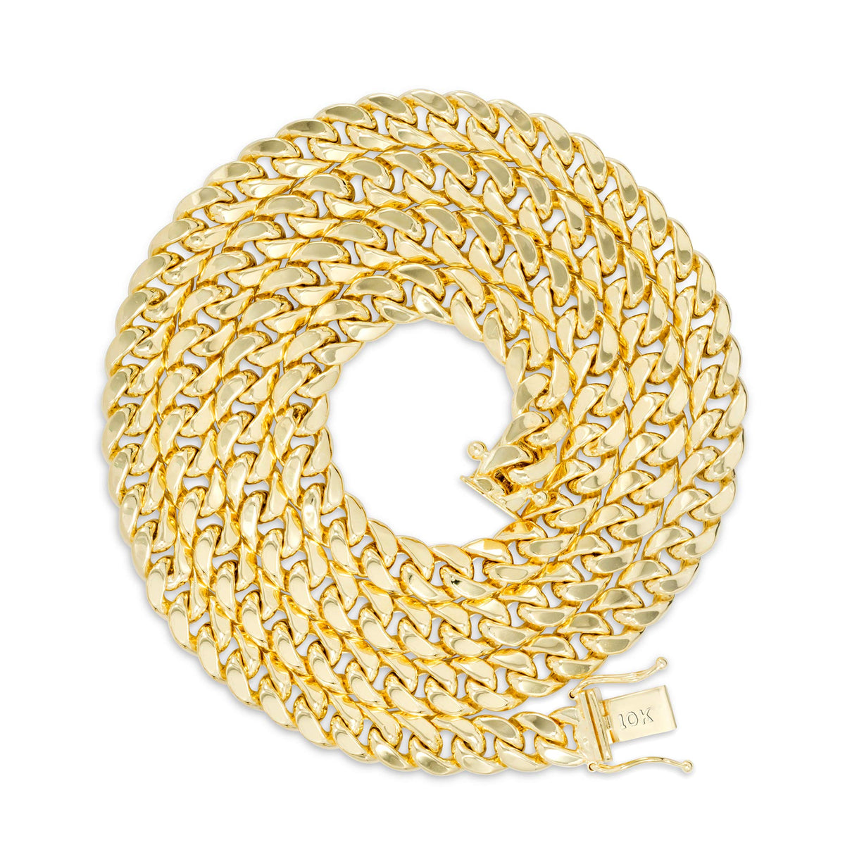 10k Yellow Gold Cuban Link Chain Necklace W263310