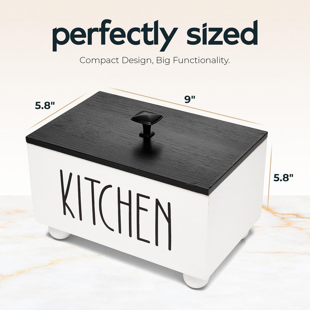Solid Wood Kitchen Storage Bin with Lid I76935