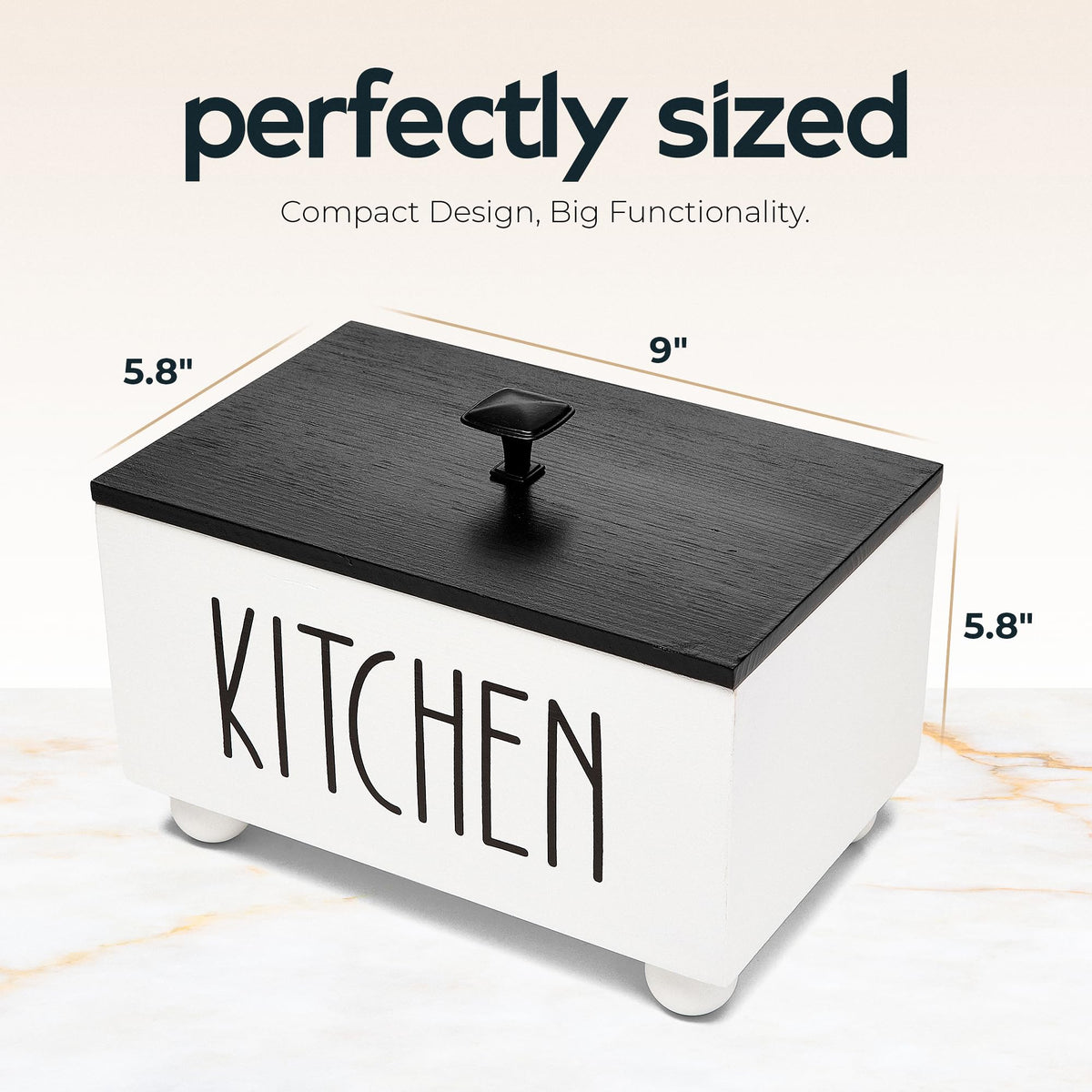 Solid Wood Kitchen Storage Bin with Lid I76935