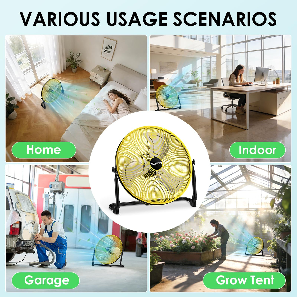 20" Rechargeable Portable Battery Operated Floor Fan X8648